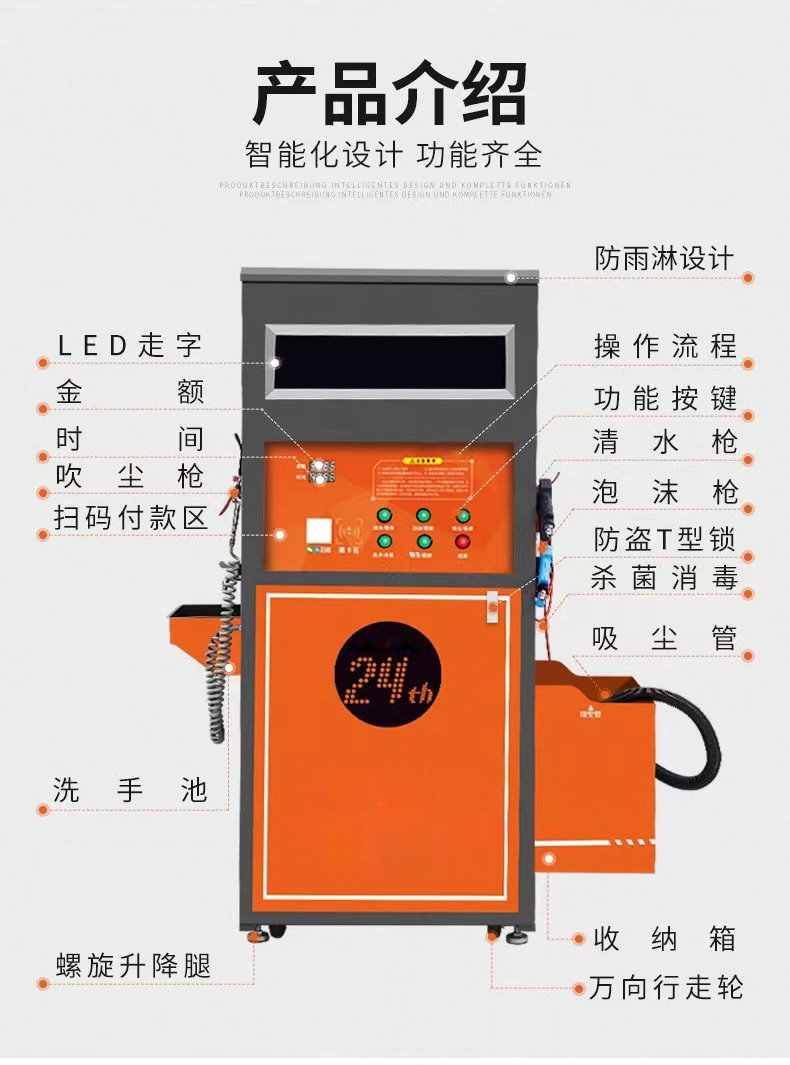 鼎潔盛世單槍自助洗車機全自動一體洗車機DJ3KW6